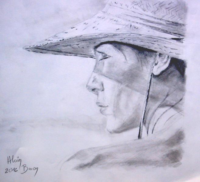 Portrait de femme au chapeau de paille